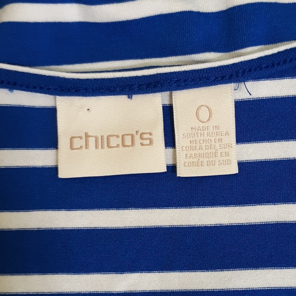 Chico's draped tunic top blouse sz 0 4 *J - Picture 2 of 6